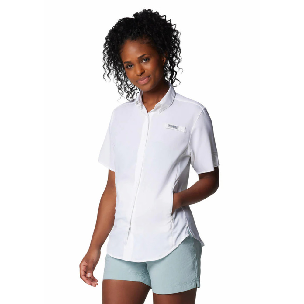 COLUMBIA Womens Tamiami II Short Sleeve Shirt Medium White Sun Protection NWT - Picture 2 of 12